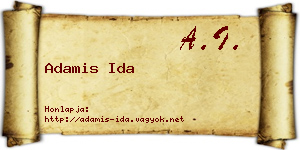 Adamis Ida névjegykártya