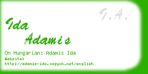 ida adamis business card